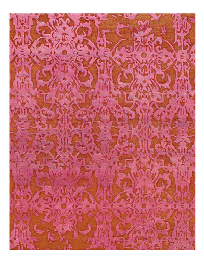 Rust Color Modern Hand Knotted Rug 8' X 10