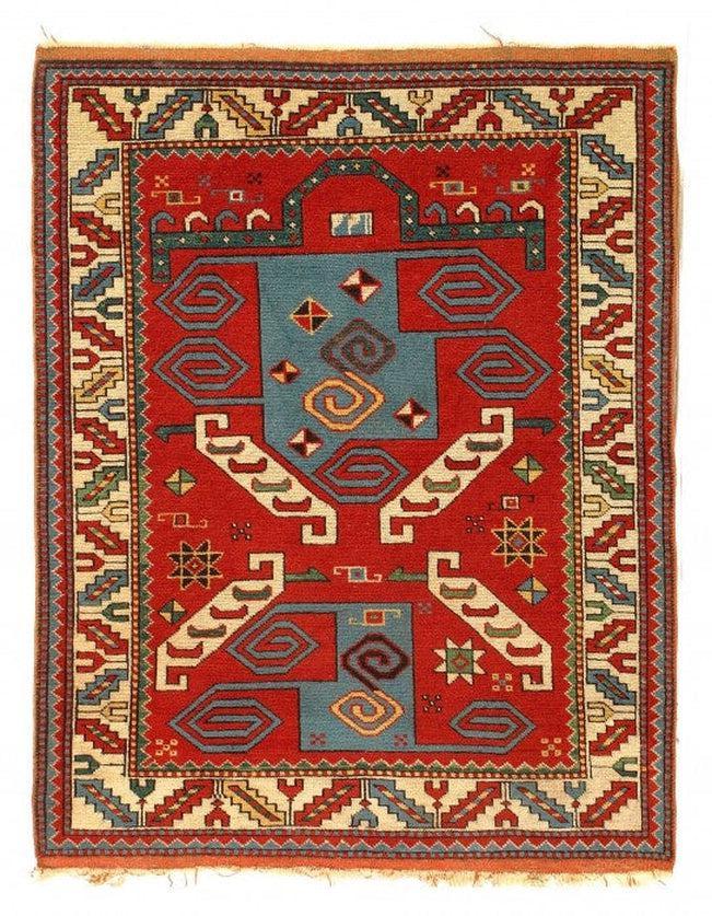 Canvello Rust Color Turkish Antique Rug 3'7'' X 5'4'' - Canvello