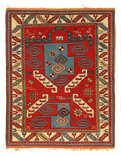 Canvello Rust Color Turkish Antique Rug 3'7'' X 5'4'' - Canvello