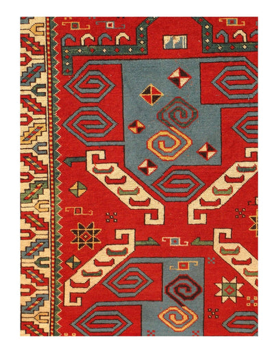 Canvello Rust Color Turkish Antique Rug 3'7'' X 5'4'' - Canvello