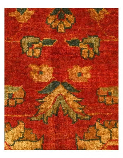 Canvello Rust Fine Hand-Knotted Agra Rug - 10' X 14'7''