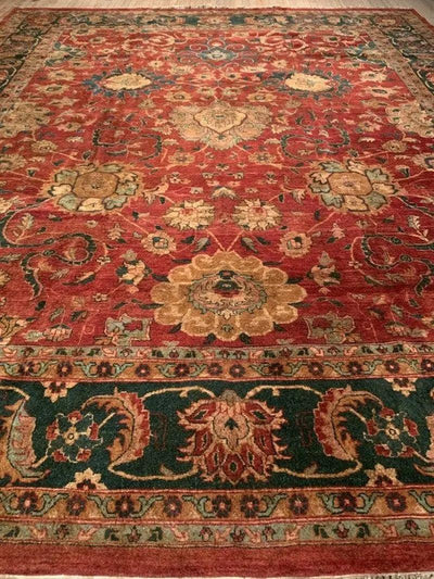 Canvello Rust Fine Hand - Knotted Agra Rug - 10' X 14'7'' - Canvello