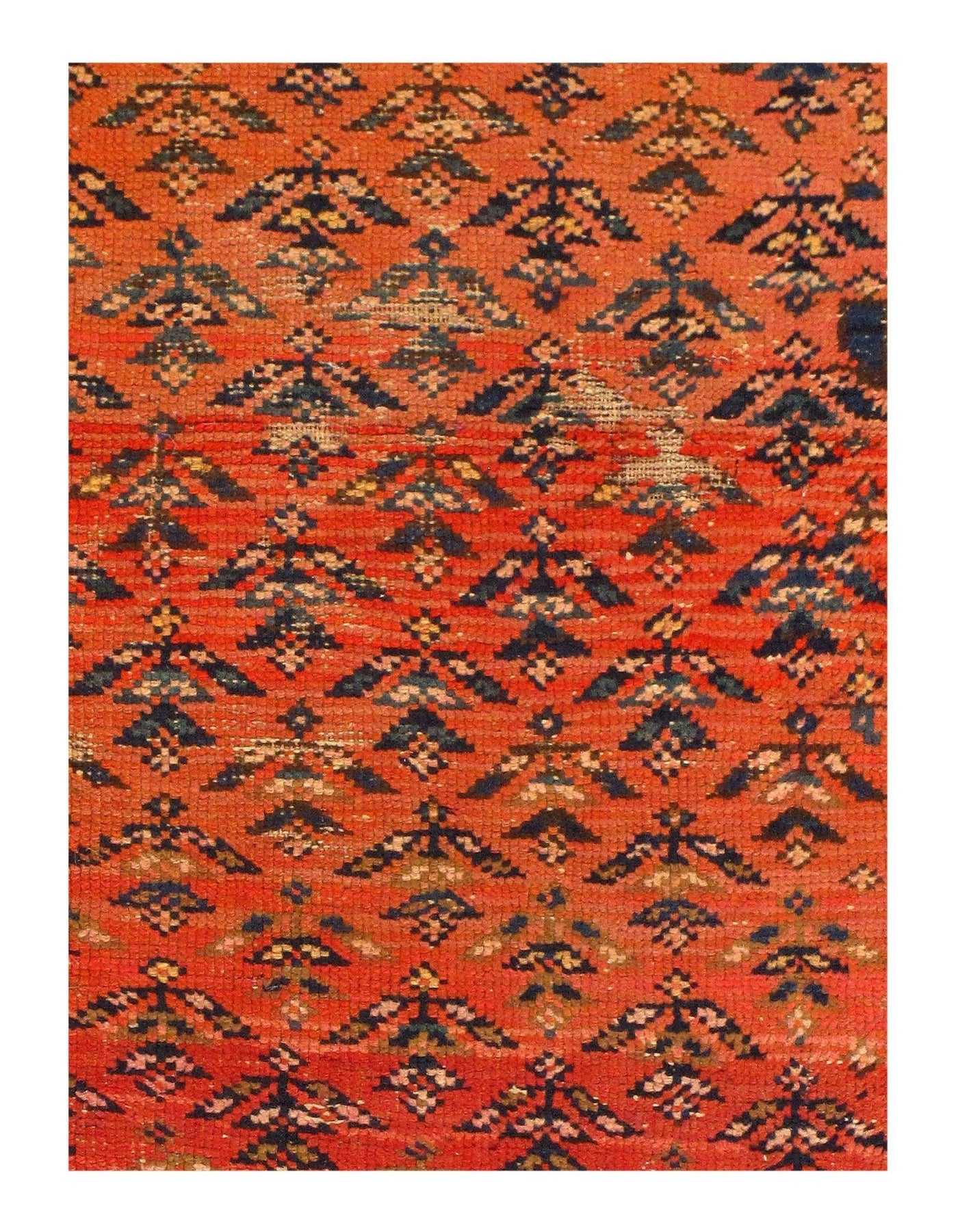 Canvello Rust Fine Hand Knotted Antique Kurdish Rug 3'8'' X 8'3'' - Canvello