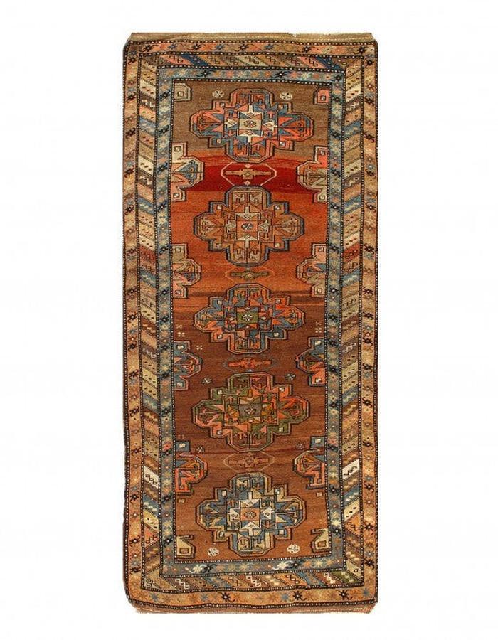 Canvello Rust Fine hand Knotted Azarbijan Kazak Runner - 3'2'' X 8'2'' - Canvello