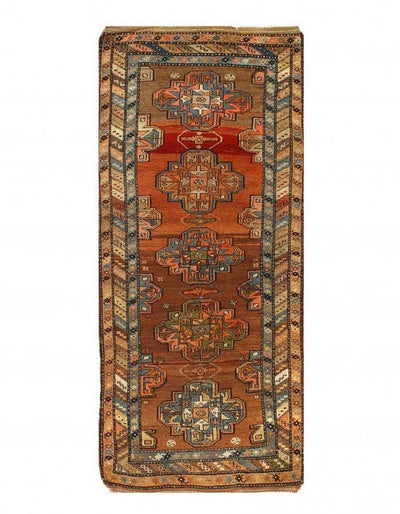 Canvello Rust Fine hand Knotted Azarbijan Kazak Runner - 3'2'' X 8'2'' - Canvello