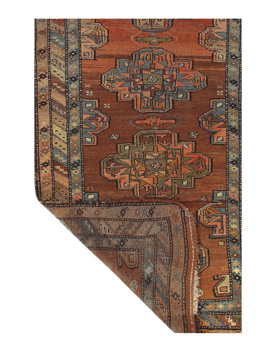 Canvello Rust Fine hand Knotted Azarbijan Kazak Runner - 3'2'' X 8'2'' - Canvello