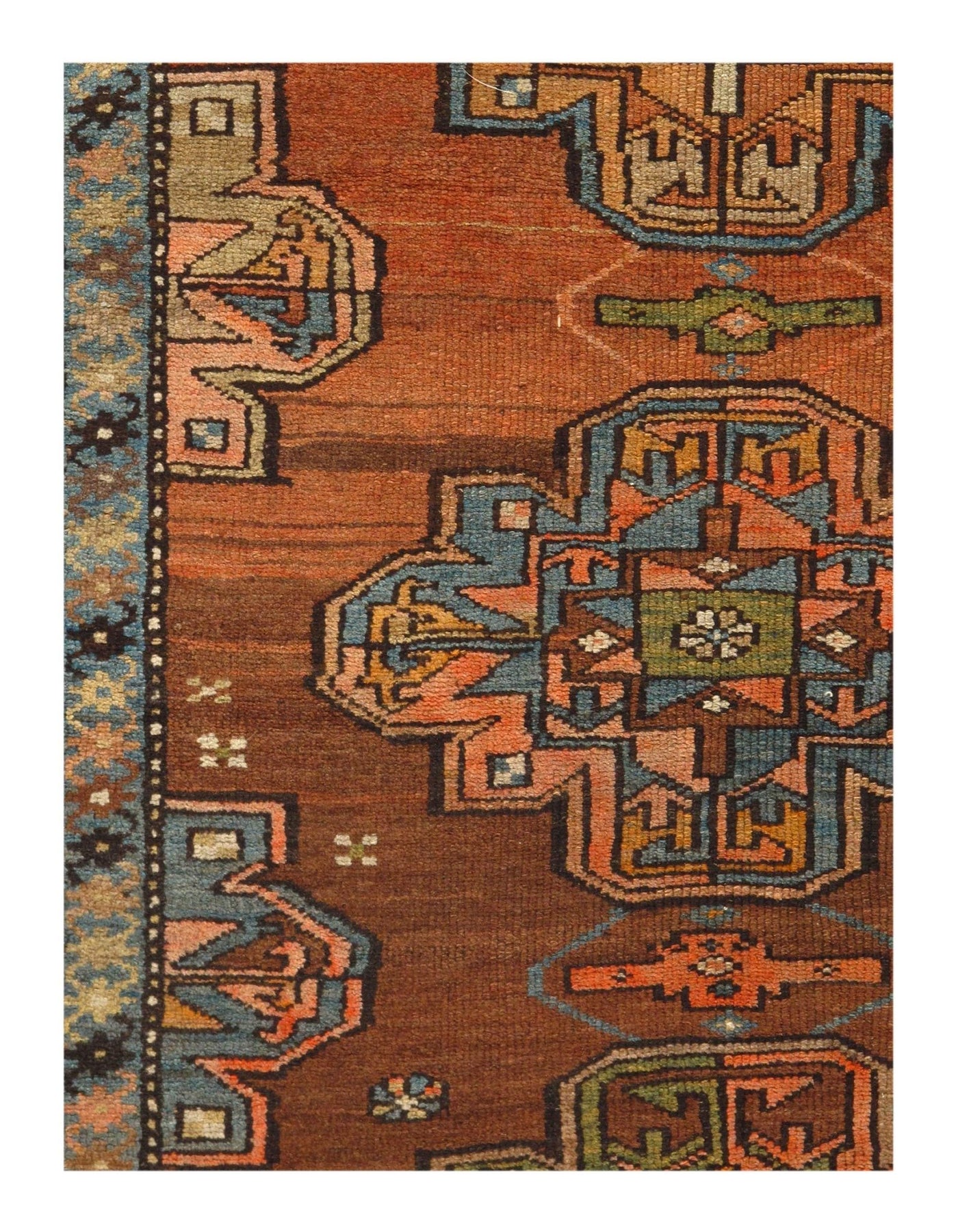 Canvello Rust Fine hand Knotted Azarbijan Kazak Runner - 3'2'' X 8'2'' - Canvello