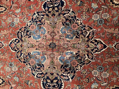 Canvello Rust Fine Hand - Knotted Kashan Rug - 12' X 17' - Canvello