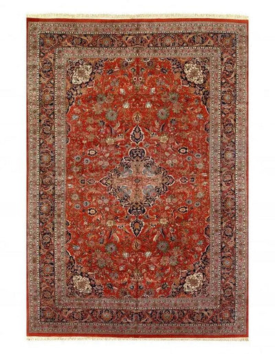 Canvello Rust Fine Hand - Knotted Kashan Rug - 12' X 17' - Canvello