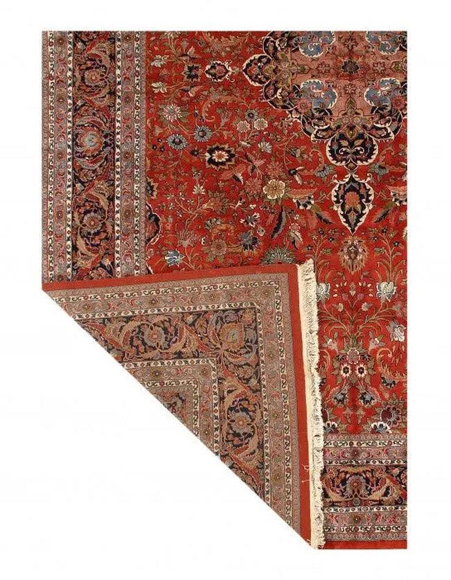 Canvello Rust Fine Hand-Knotted Kashan Rug - 12' X 17'
