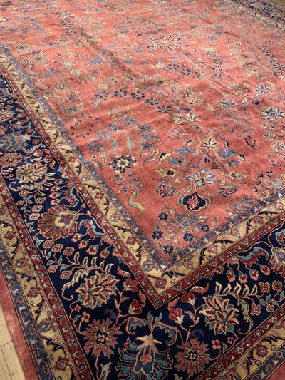 Canvello Rust Fine Hand - Knotted Sarouk Rug 12'5'' X 15'2'' - Canvello