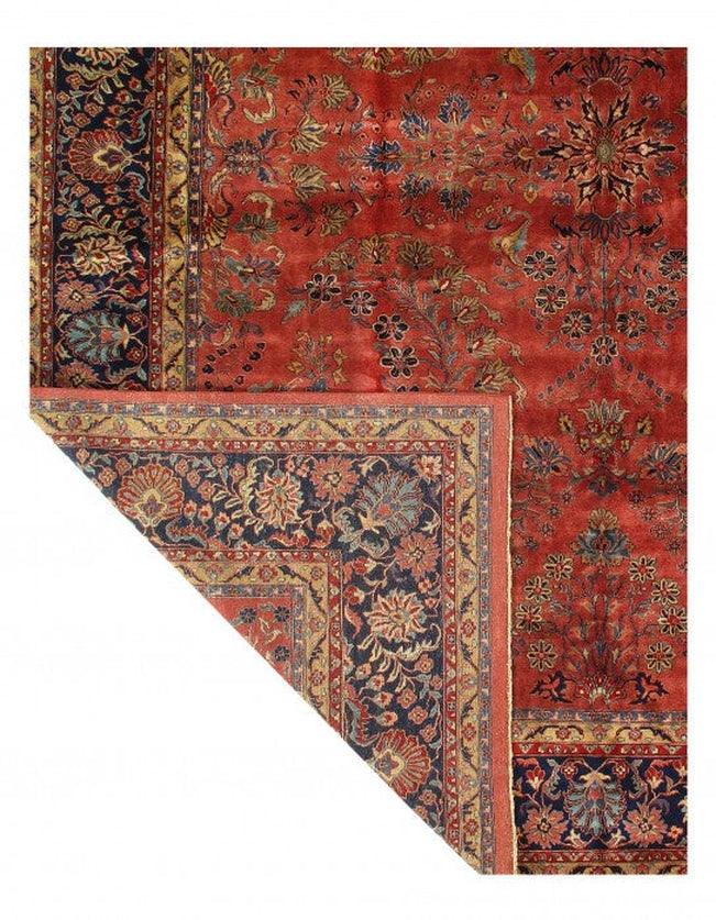 Canvello Rust Fine Hand - Knotted Sarouk Rug 12'5'' X 15'2'' - Canvello