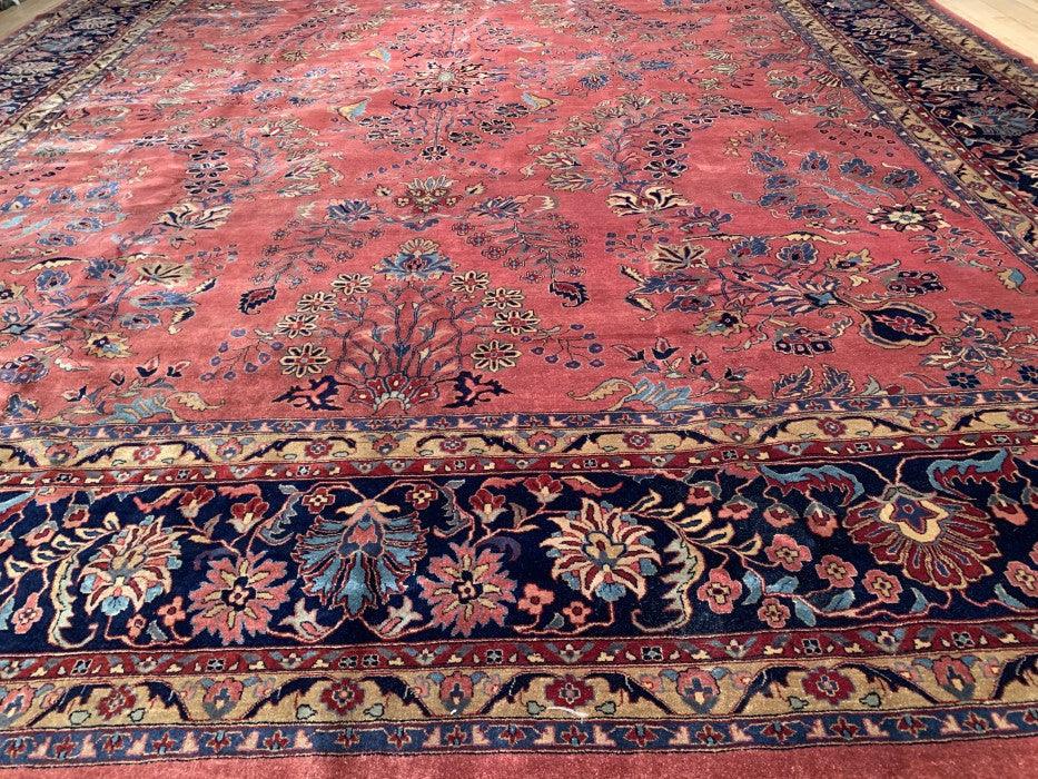 Canvello Rust Fine Hand - Knotted Sarouk Rug 12'5'' X 15'2'' - Canvello