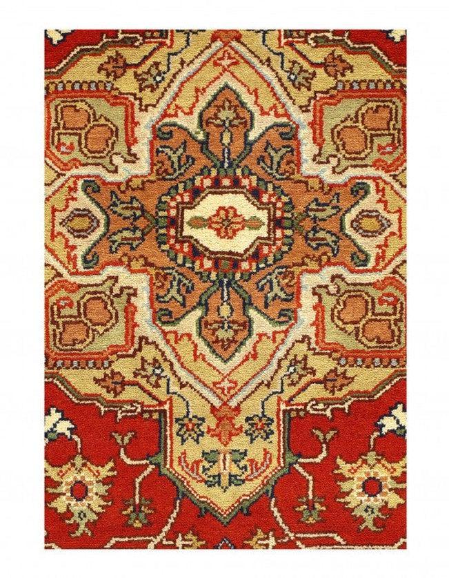 Canvello Rust Fine Hand - Knotted Serapi Design - 6' X 9' - Canvello