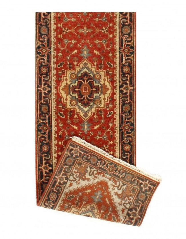 Canvello Rust Fine Hand Knotted Serapi runner 2'6'' X 12'3'' - Canvello