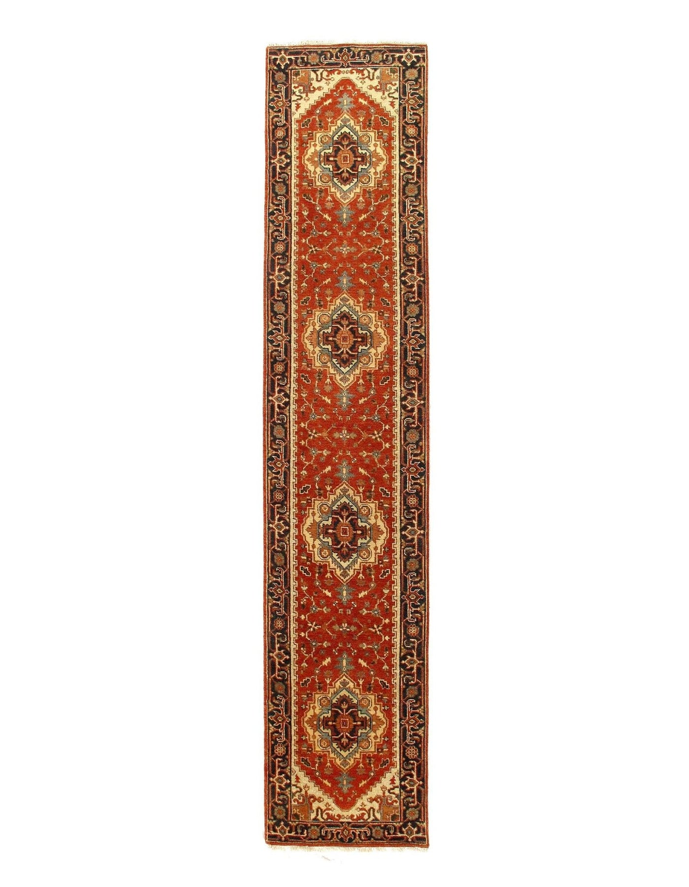 Canvello Rust Fine Hand Knotted Serapi runner 2'6'' X 12'3'' - Canvello