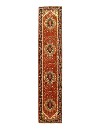 Canvello Rust Fine Hand Knotted Serapi runner 2'6'' X 12'3'' - Canvello