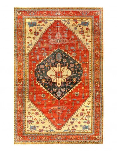 Canvello Rust Fine Hand Knotted Silkroad serapi Design 12'3'' X 18'6'' - Canvello