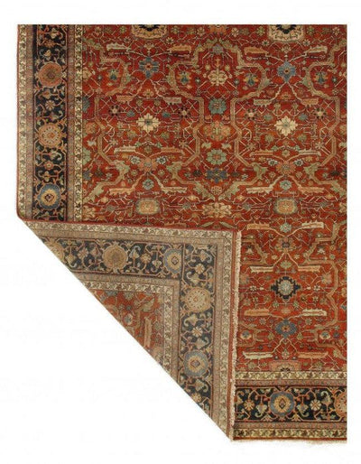 Canvello Rust Fine Hand Knotted Silkroad serapi Design Rug 7'11'' X 9'11'' - Canvello