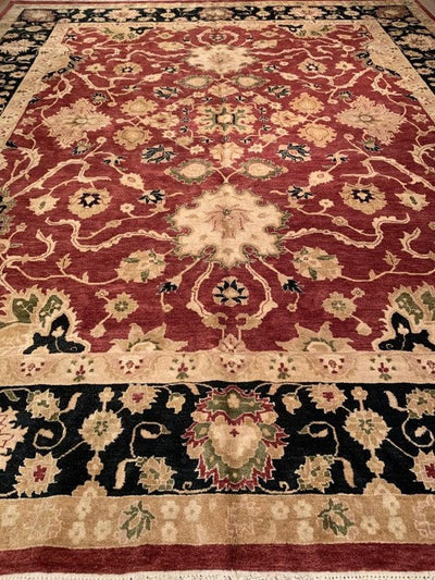 Rust Fine Hand-Knotted Sultanabad Rug 12' X 15'