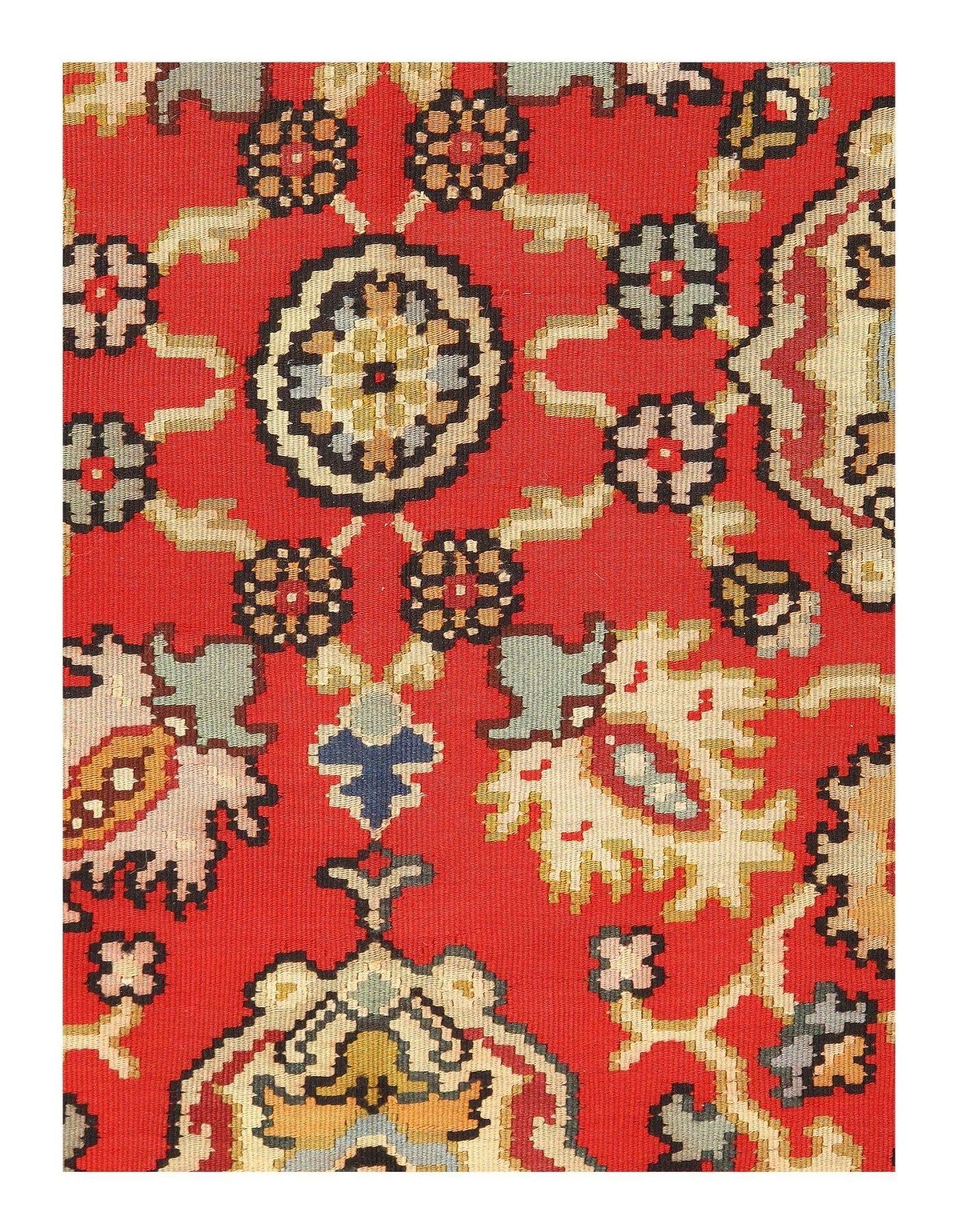 Canvello Rust Fine Hand Knotted Turkish Kazak Rug 5'3'' X 7'7'' - Canvello