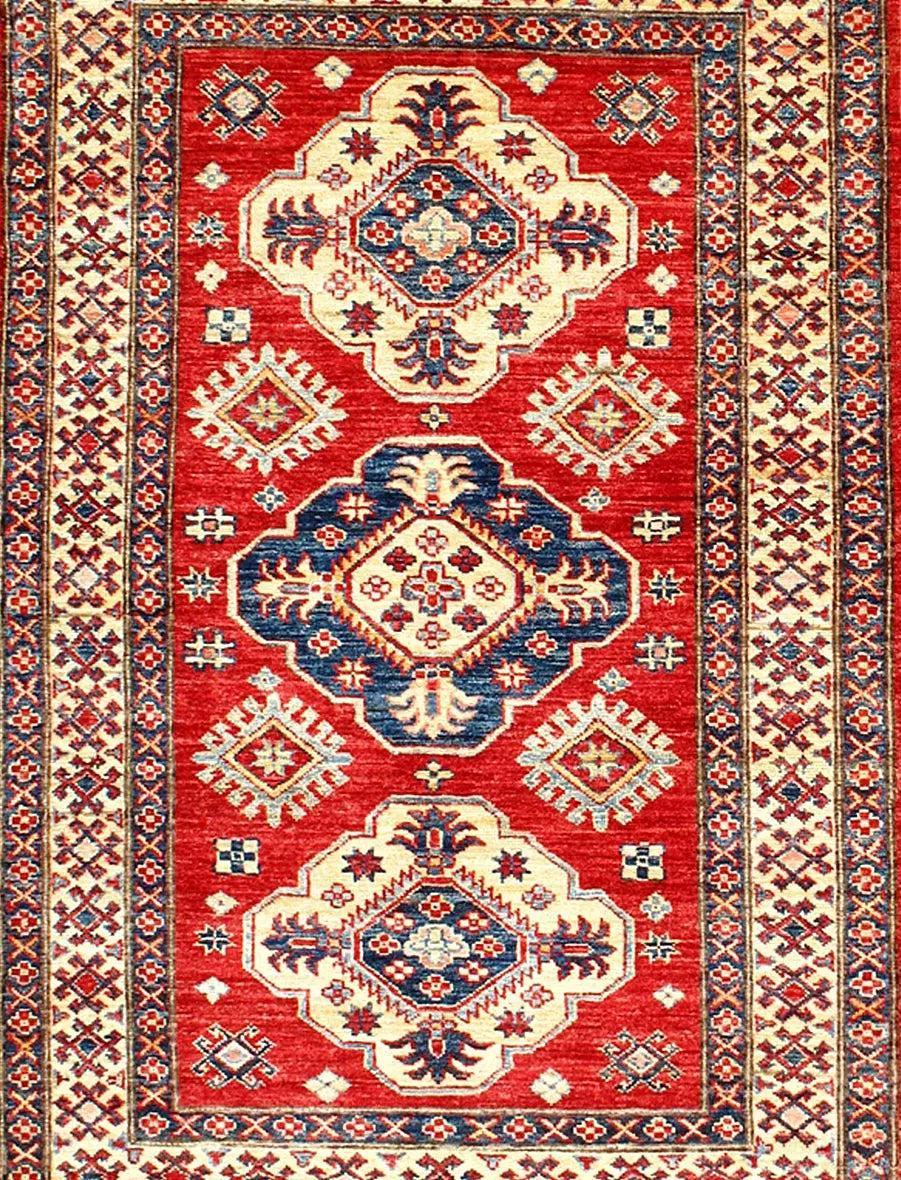 Canvello Rust Fine Kazak Rug - 3'3'' X 4'11'' - Canvello