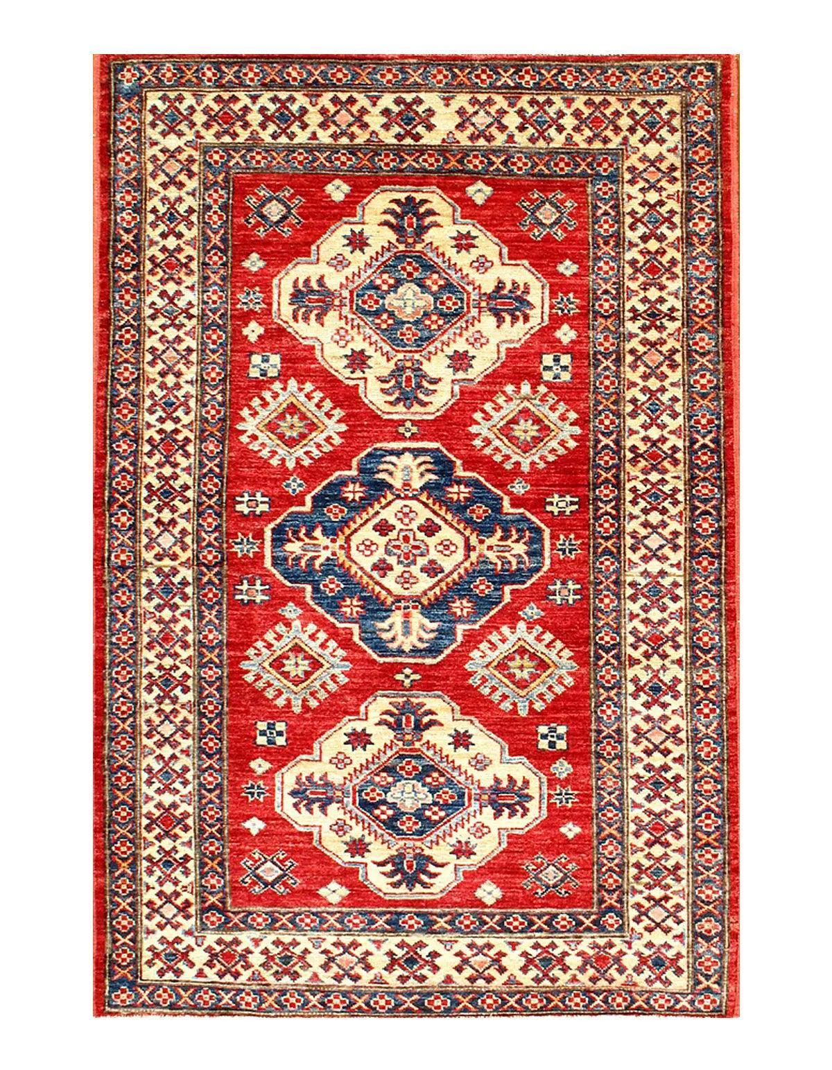 Canvello Rust Fine Kazak Rug - 3'3'' X 4'11'' - Canvello