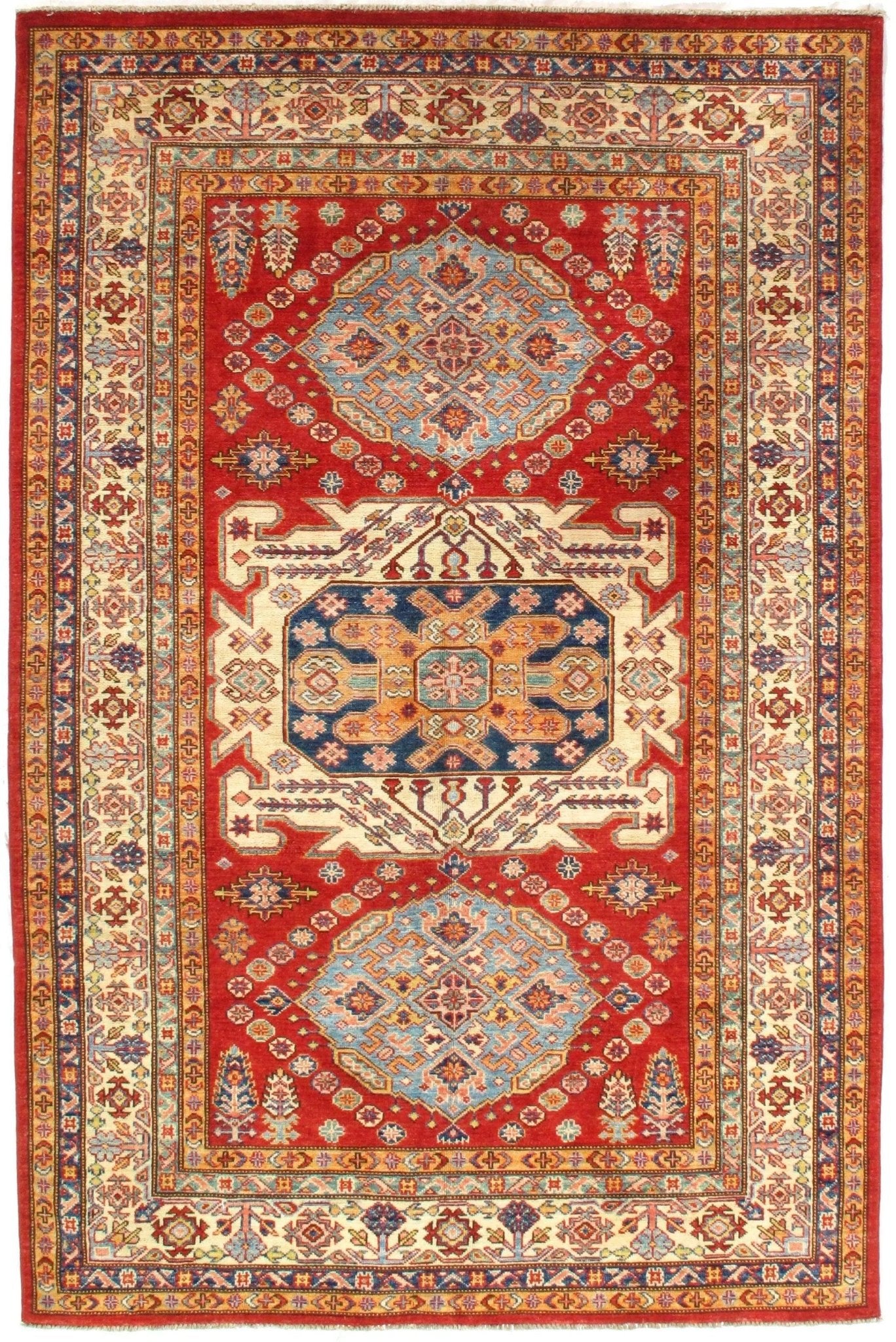 Canvello Rust Fine Kazak Rug - 4'11'' X 7'4'' - Canvello