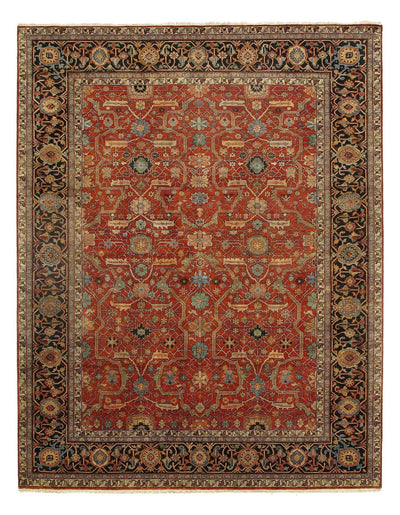 Canvello Rust Fine Serapi Design Hand - Knotted Rug - 9'3"x11'9" - Canvello