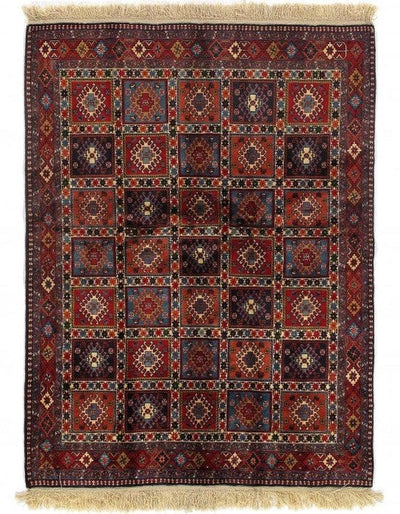 Canvello Rust Fine Silkroad Yalameh Rug - 5'x6'5" - Canvello