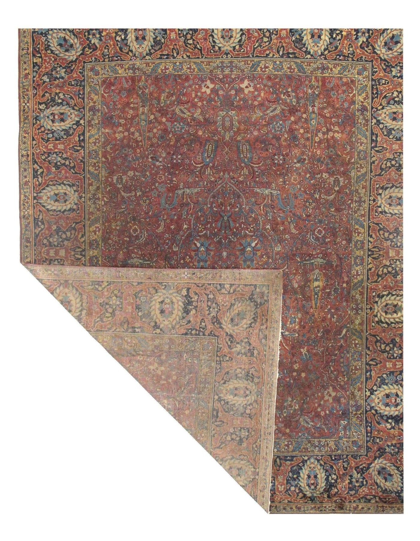 Canvello Rust Indian Antique Agra Rug - 11' X 14' - Canvello