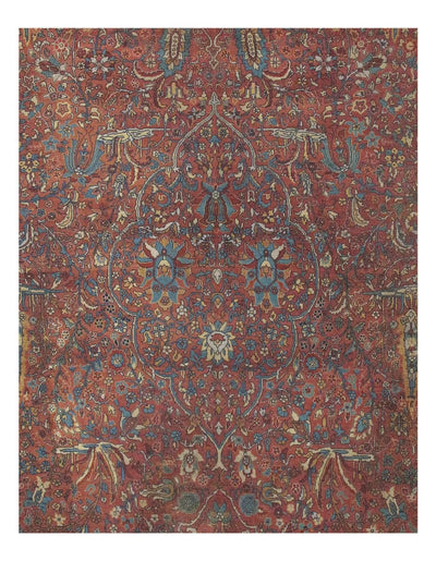 Canvello Rust Indian Antique Agra Rug - 11' X 14' - Canvello