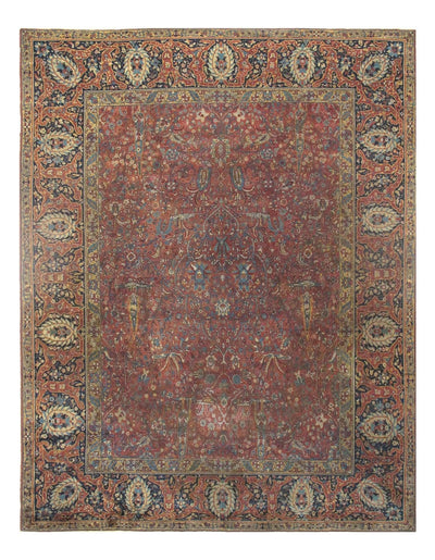 Canvello Rust Indian Antique Agra Rug - 11' X 14' - Canvello