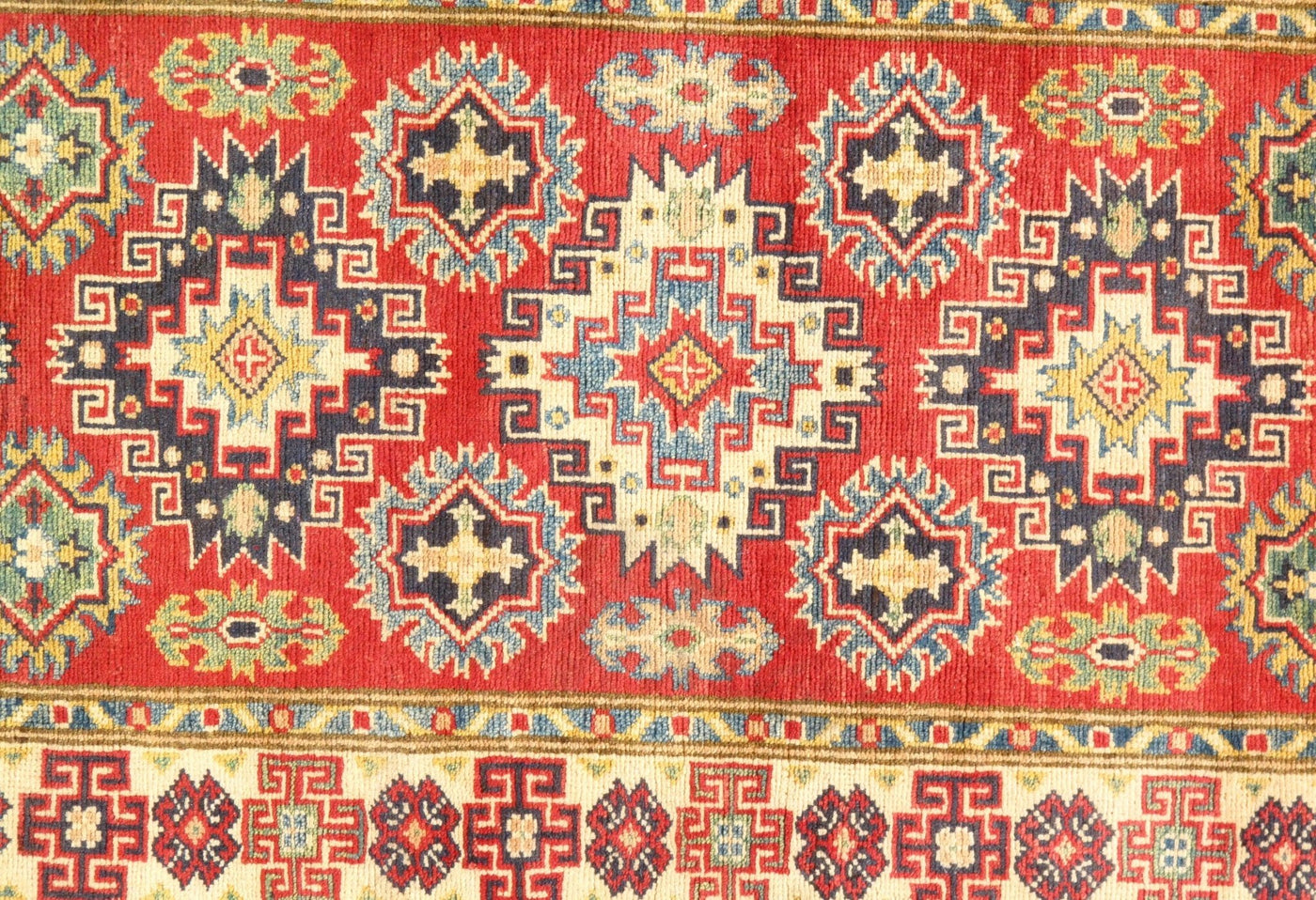 Canvello Rust Kazak Runner Lamb's Wool Rug 3' X 10' - Canvello