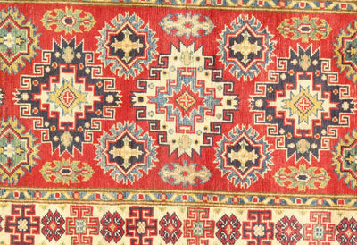 Canvello Rust Kazak Runner Lamb's Wool Rug 3' X 10' - Canvello