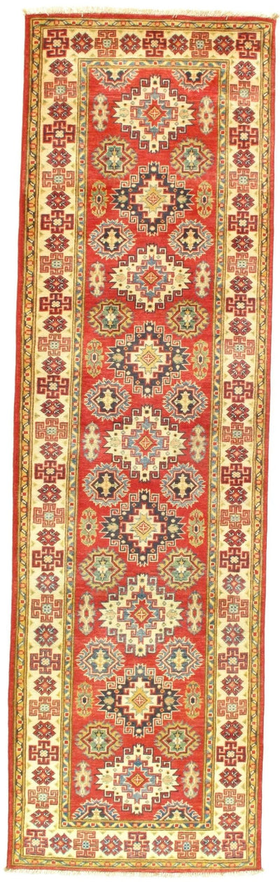 Canvello Rust Kazak Runner Lamb's Wool Rug 3' X 10' - Canvello