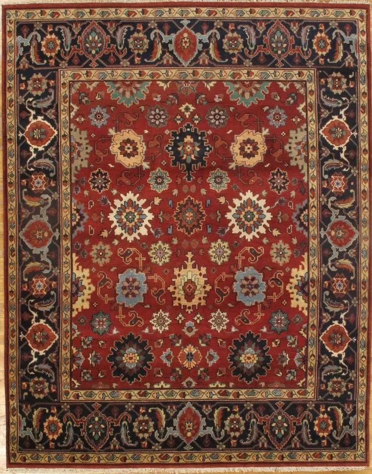 Canvello Rust Mahal Design Hand Knotted Rug - 8' X 10' - Canvello