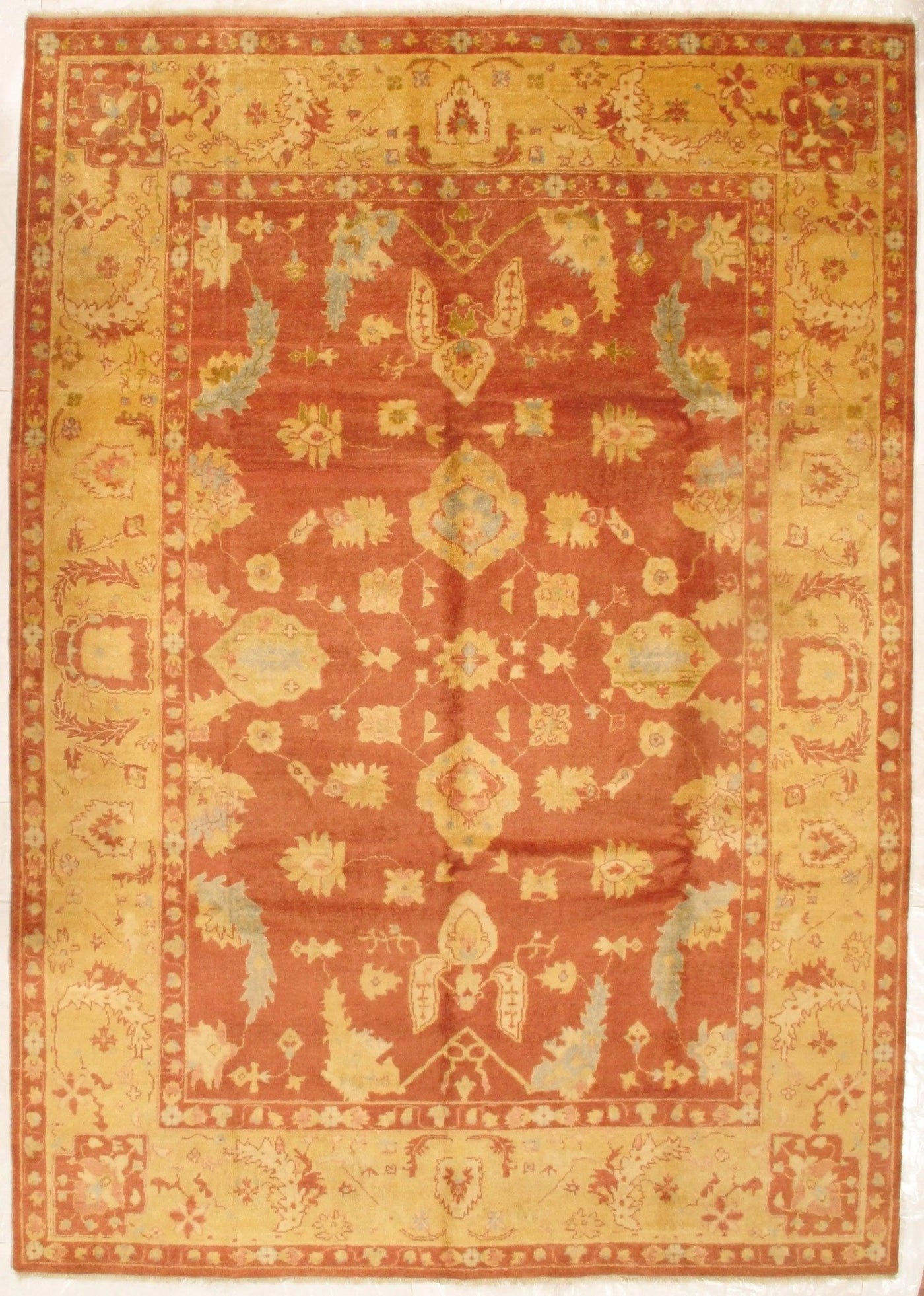 Canvello Rust Original Turkish Oushak Design Rug 9' X 12' - Canvello