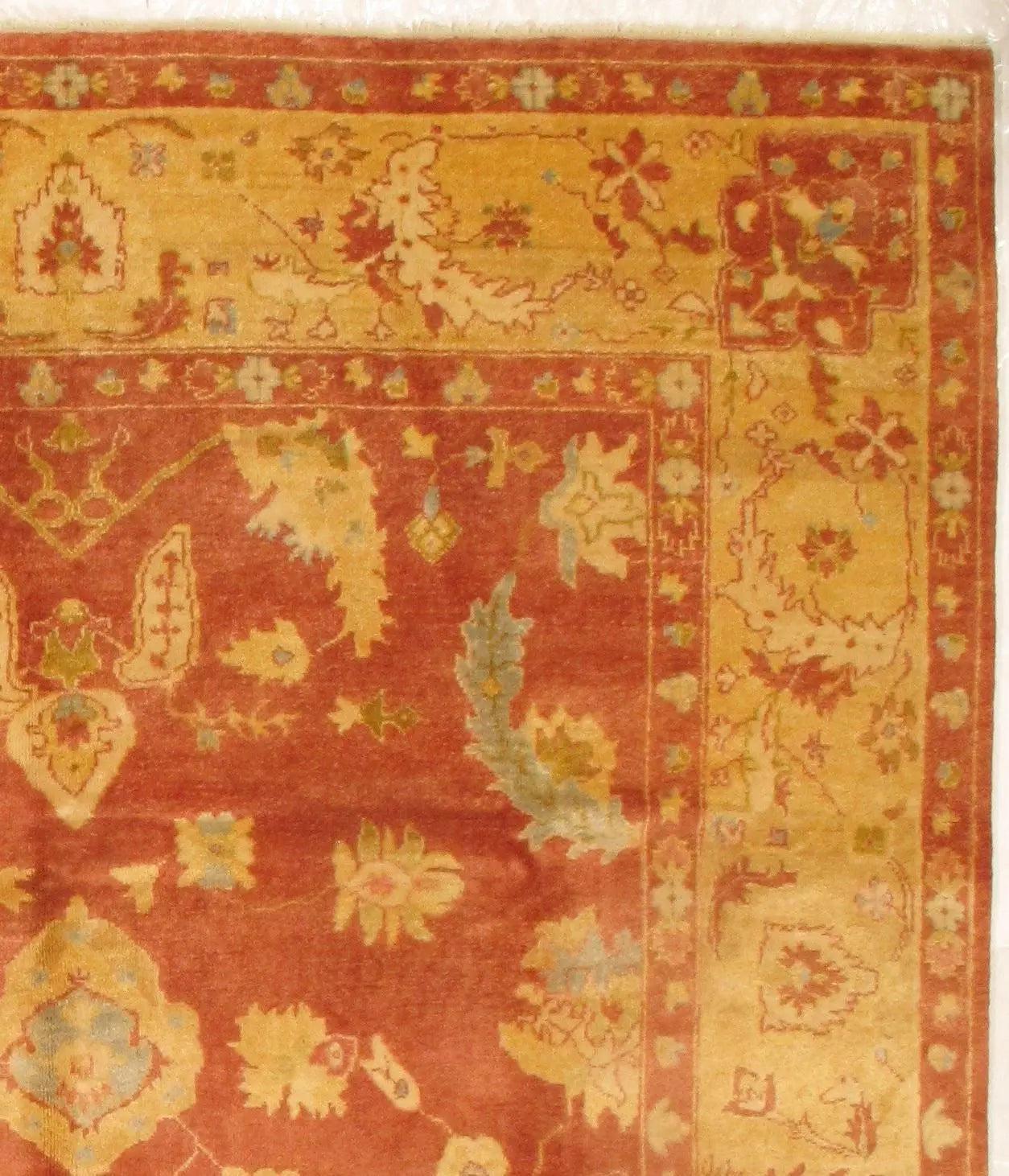 Canvello Rust Original Turkish Oushak Design Rug 9' X 12' - Canvello