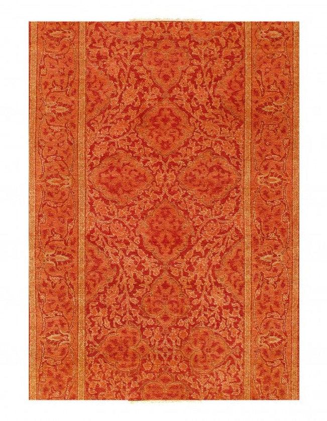 Canvello Rust Pak Silkroad fine Hand Knotted Tabriz Runner 2'7'' X 13'8'' - Canvello