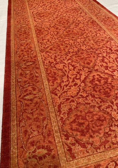 Canvello Rust Pak Silkroad fine Hand Knotted Tabriz Runner 2'7'' X 13'8'' - Canvello