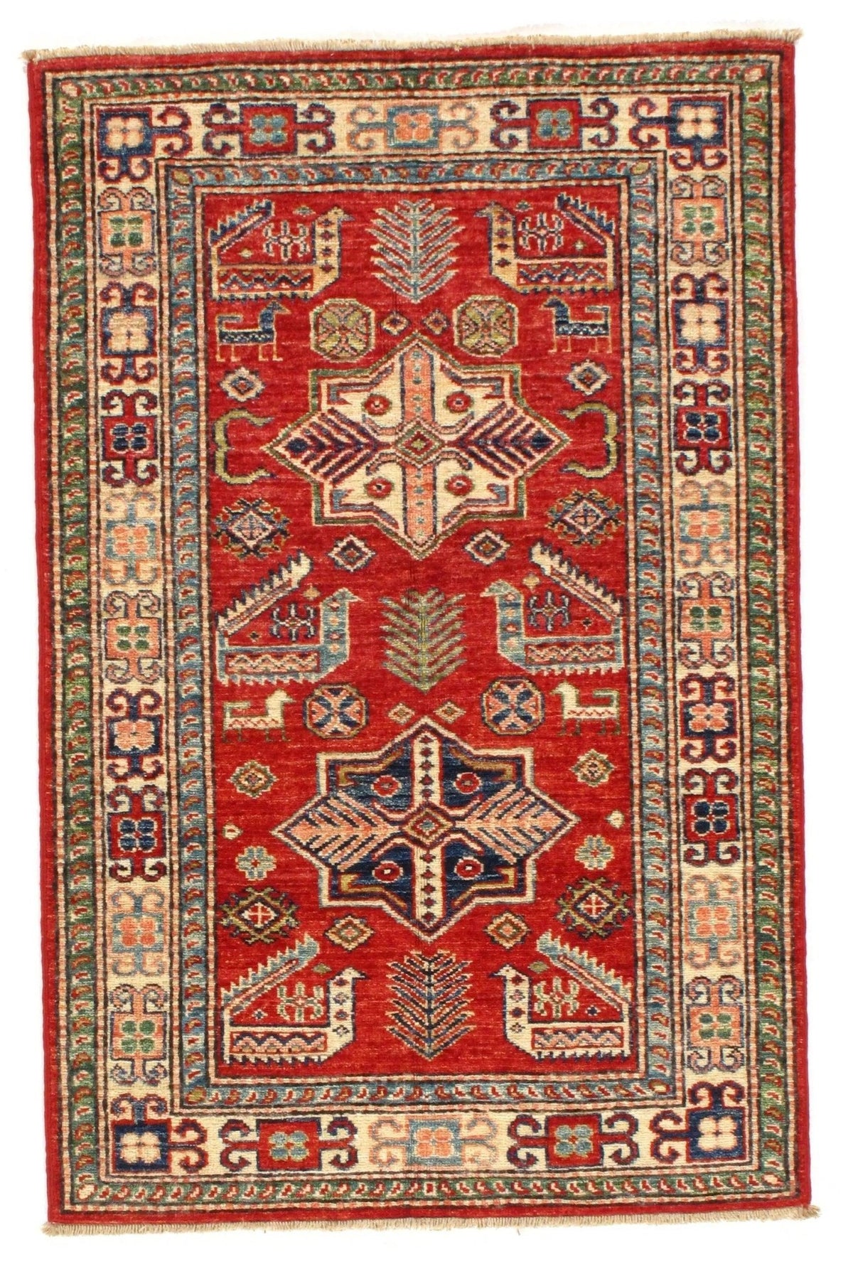 Canvello Rust Pak Super Kazak Lamb's Wool Rug - 3' X 4'