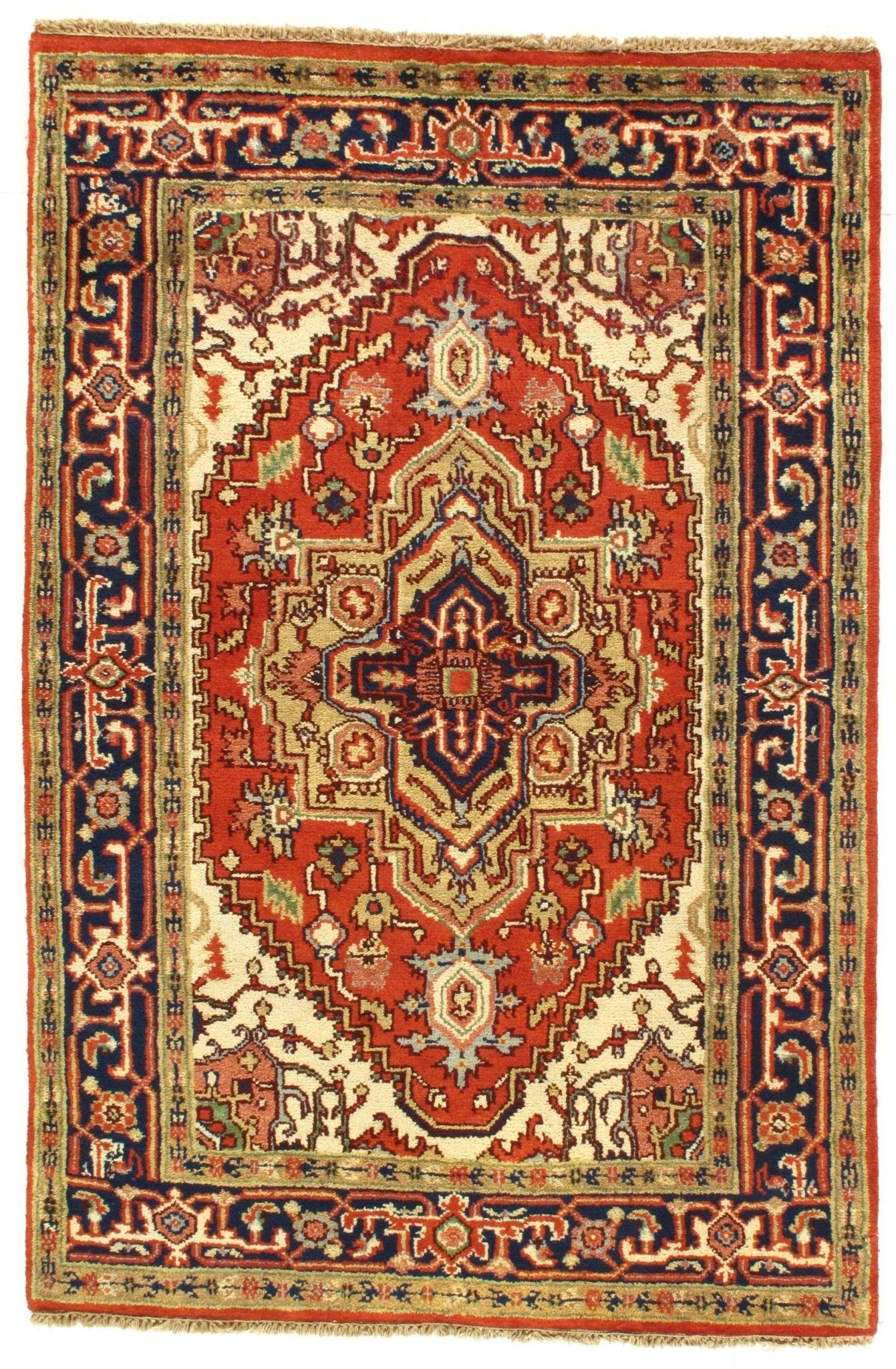 Canvello Rust Persain serapi Design Rug - 4' X 6' - Canvello