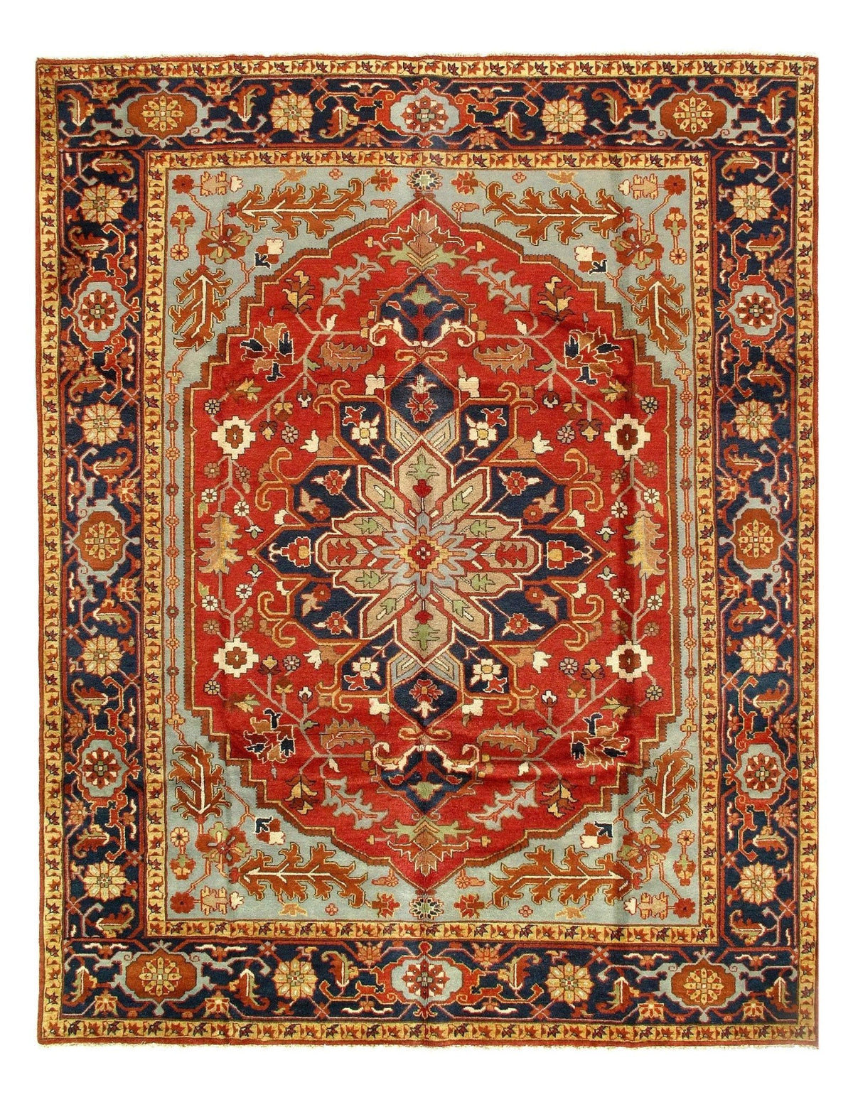 Canvello Rust Persain serapi Design Rug - 9' x 12'