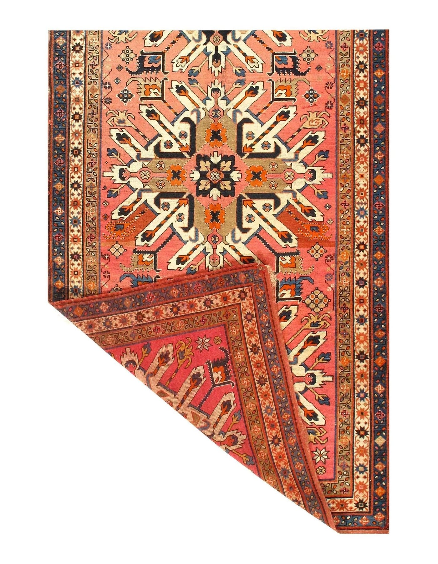 Canvello Rust Russain Antique Kazak Rug - 4'8'' X 9'9'' - Canvello