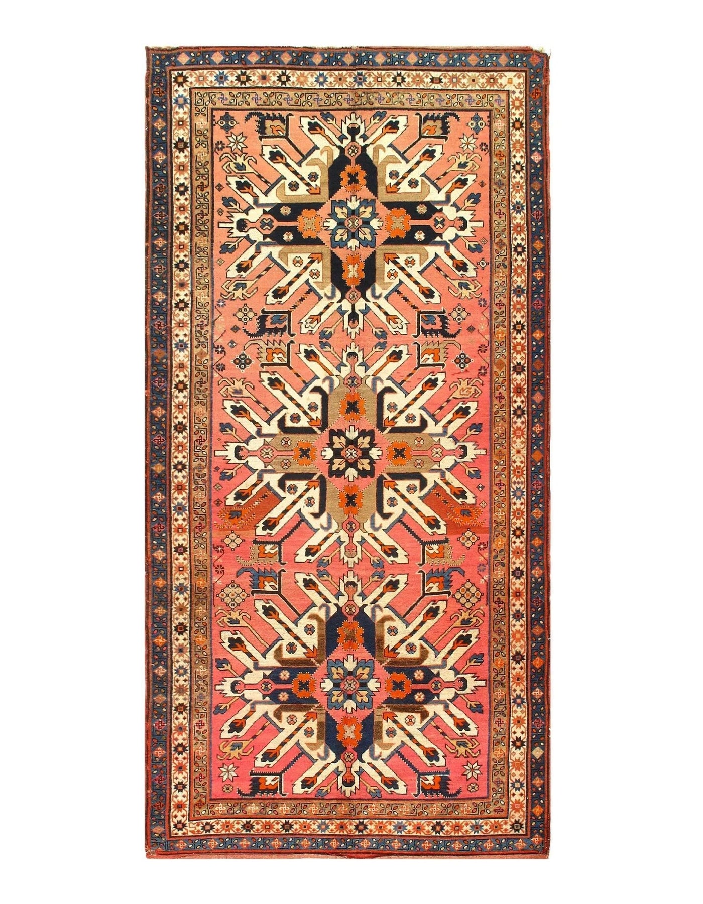 Canvello Rust Russain Antique Kazak Rug - 4'8'' X 9'9'' - Canvello