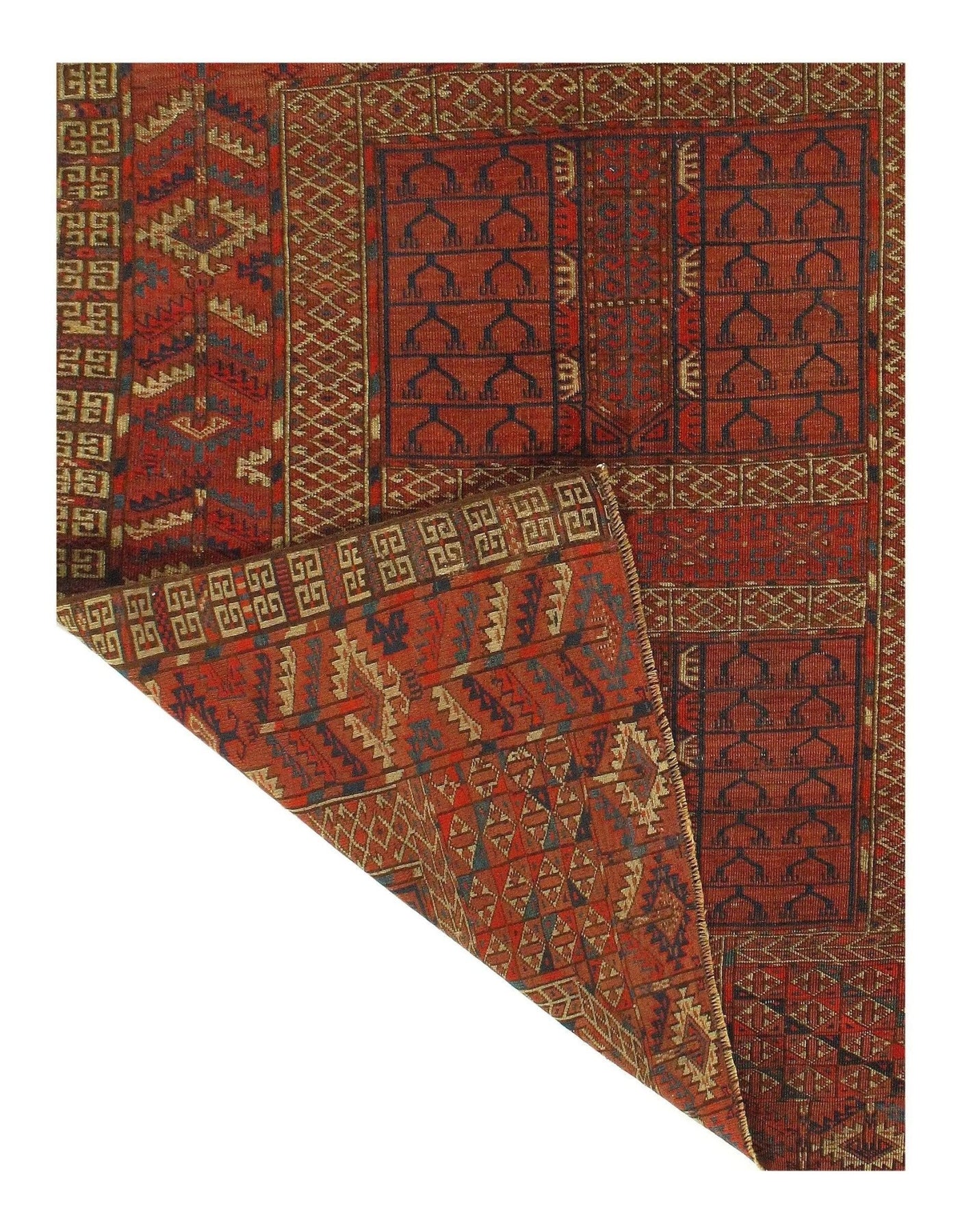 Canvello Rust Russian Antique Tekheh 3'11'' X 4'11'' - Canvello