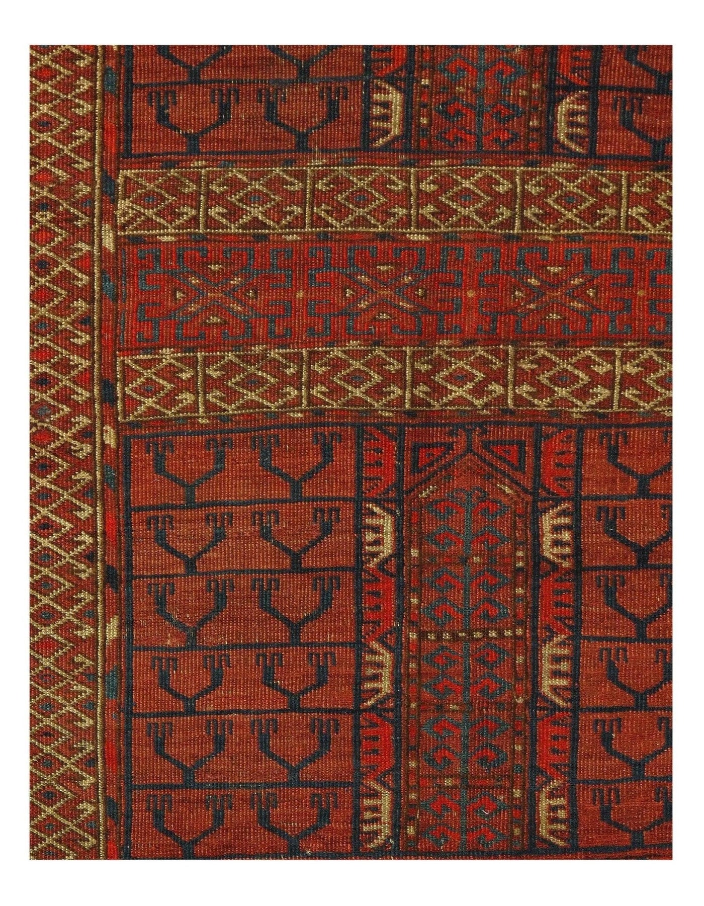 Canvello Rust Russian Antique Tekheh 3'11'' X 4'11'' - Canvello