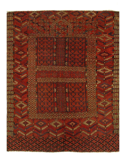 Canvello Rust Russian Antique Tekheh 3'11'' X 4'11'' - Canvello