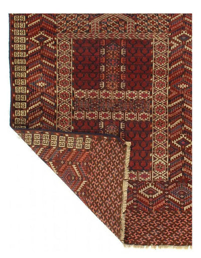 Canvello Rust Russian Turkman Rug - 4' X 5' - Canvello